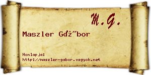 Maszler Gábor névjegykártya