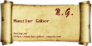 Maszler Gábor névjegykártya