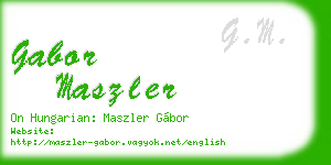 gabor maszler business card